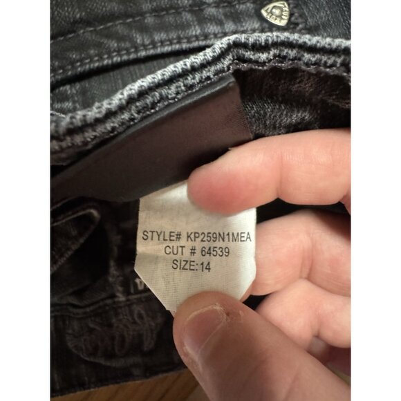 Kut From‎ The Kloth Jeans Women 14  Black Denim Wider Leg Hippie Boho Preppy - Picture 10 of 12